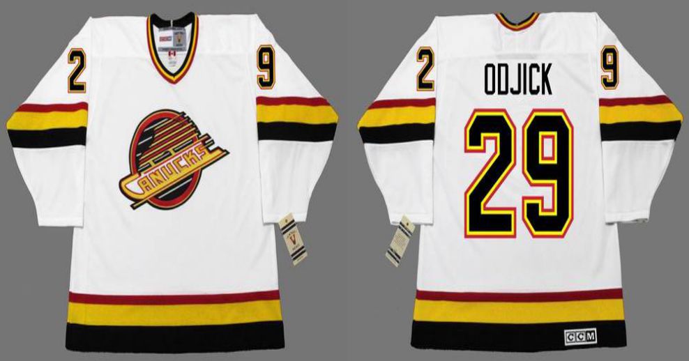 2019 Men Vancouver Canucks 29 Odjick White CCM NHL jerseys